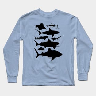 Sea Shadows - Shark Silhouettes Long Sleeve T-Shirt
